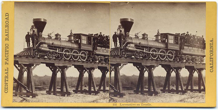 Watkins #135 - Locomotive on Trestle