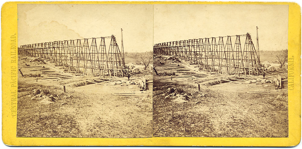 Watkins #145 - Building Trestle at Newcastle, Placer County