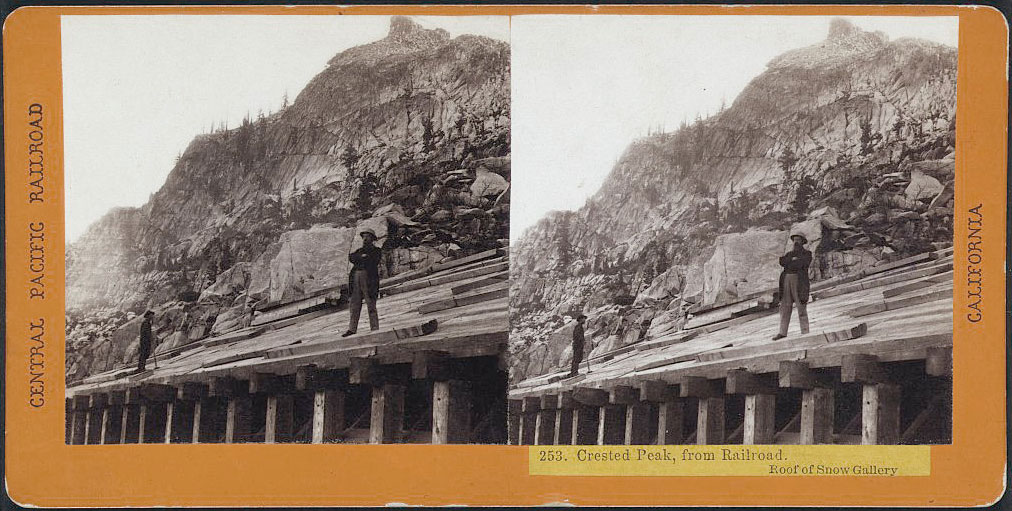 Watkins #253 - Crested Peak from Railroad. Roof of Snow Gallery