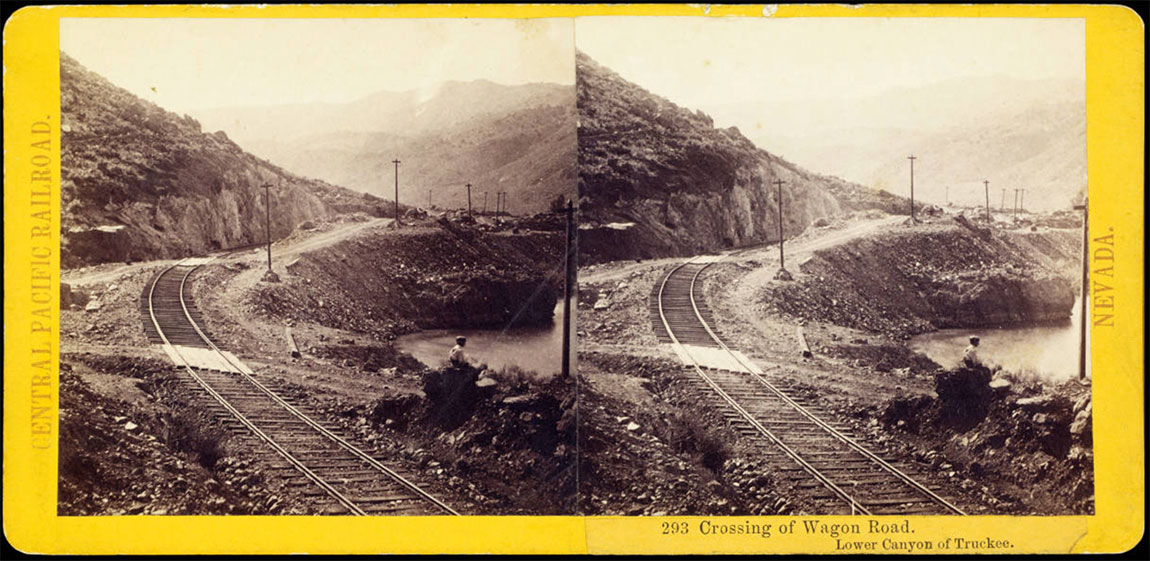 Watkins #293 - Crossing of Wagon Road. Lower Canyon of the Truckee