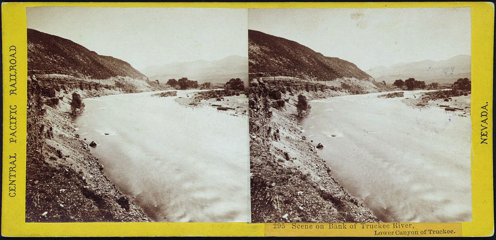 Watkins #295 - Scene on  Bank of  Truckee River. Lower Canyon of the Truckee