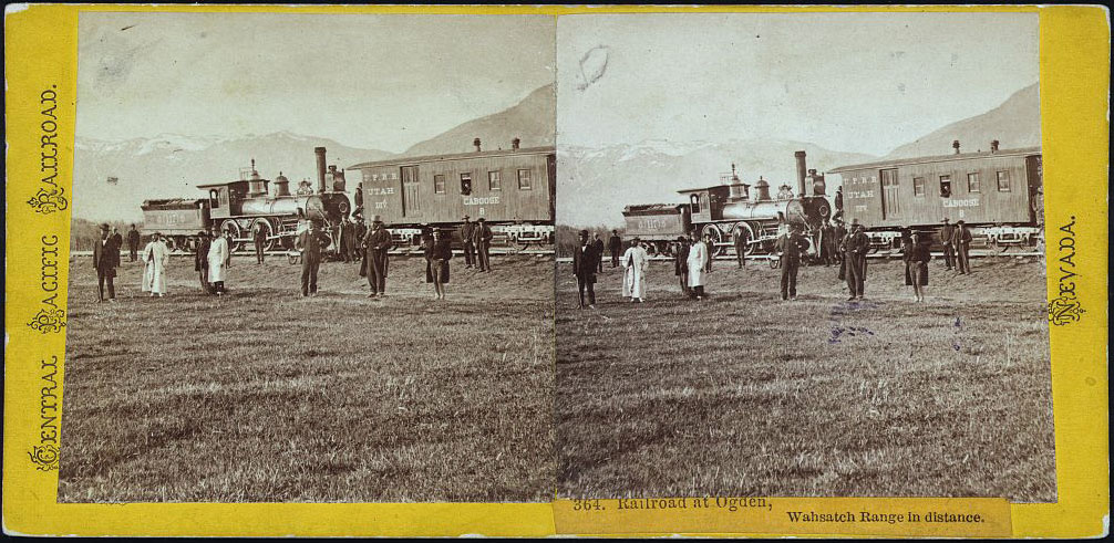 Watkins #364 - Railroad at Ogden, Wasatch Range in distance