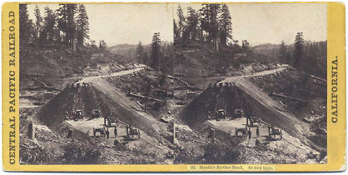 #92 - Heath's Ravine Bank. 80 feet high. 82 miles from Sacramento