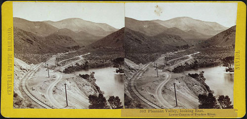 #302 - Pleasant Valley, looking East. Lower Canyon of the Truckee River