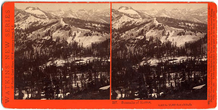 Watkins #187 - Summits of the Sierras, 8,000 to 10,000 feet altitude