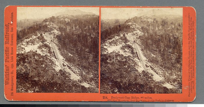 Watkins #214 - Emigrant Gap Ridge,  84 miles. Old Man Mountain, Red Mountain, Castle Peak in distance