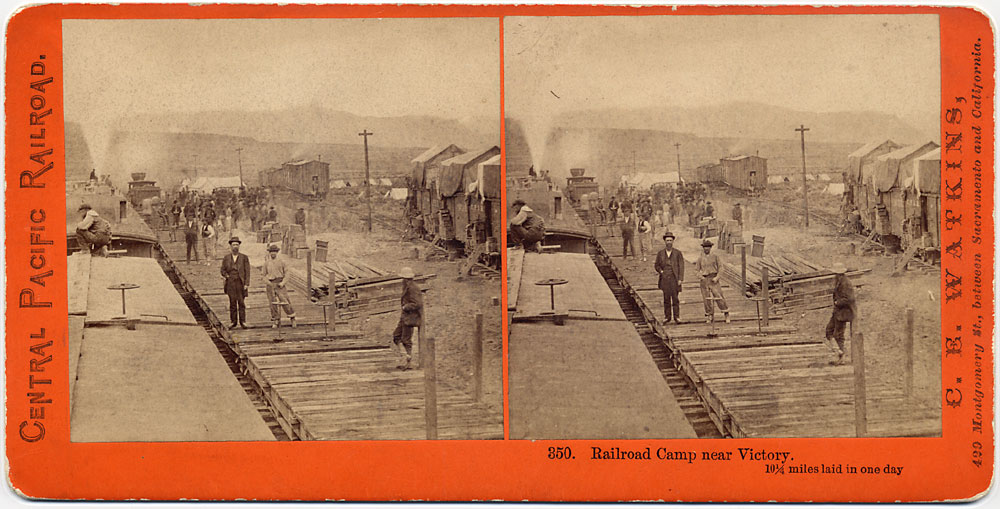 Watkins #350 - Railroad Camp near Victory. 10 1/4 miles laid in one day