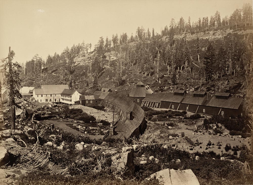 Watkins #1120 - Summit Station with West End of Tunnel, Central Pacifc Railroad, Placer County