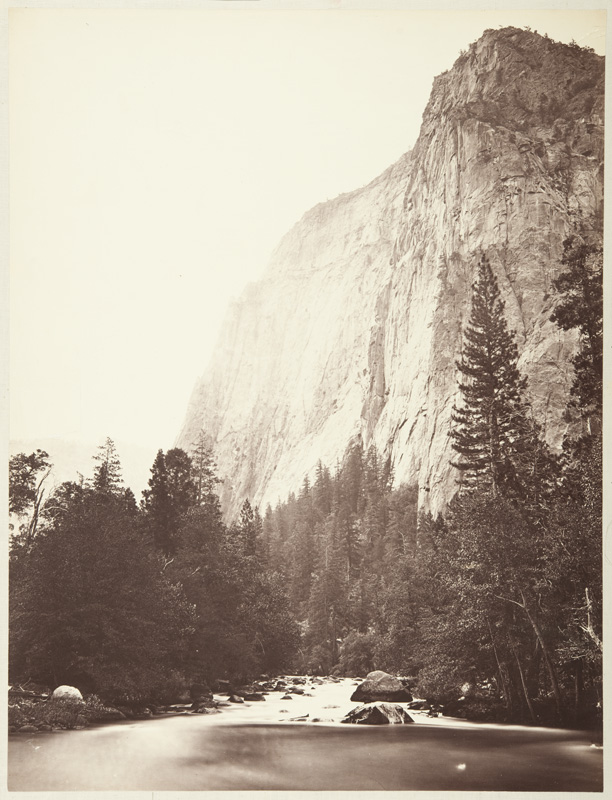 Watkins #12 - Outline of the Cathedral Rock from the River at Foot, Yosemite