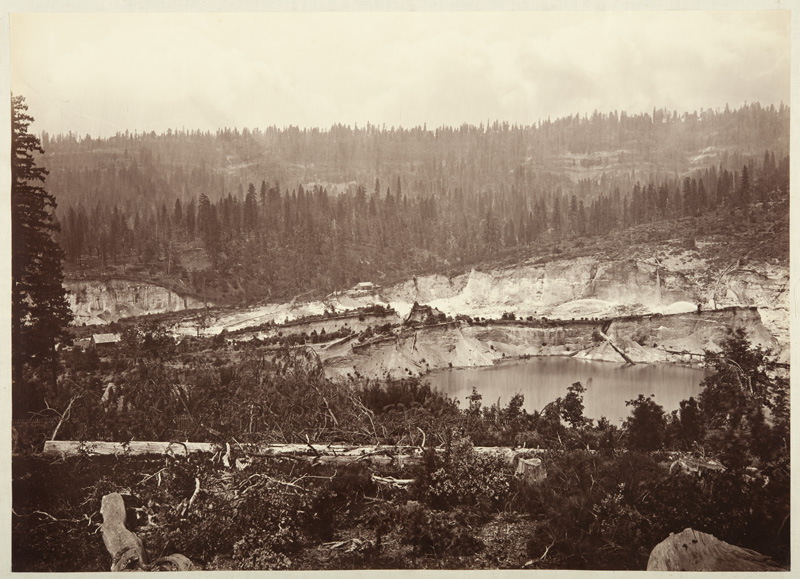 Watkins #515 - Malakoff Diggings from Colorado Hill, near North Bloomfield, Showing Water Playing against Gravel Banks, Nevada County