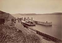 681 - Central Pacific Railroad Waiting for the Train., Transfer Boat Solano, Port Costa, Solano Count