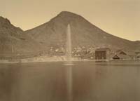 421 - Virginia and Gold Hill Water Company Reservoir with Mount Davidson, Storey County, Nevada