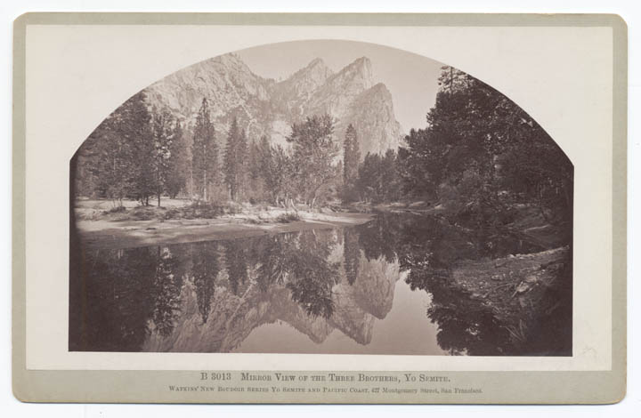 Watkins #B 3013 - Mirror View of the Three Brothers, Yo Semite.