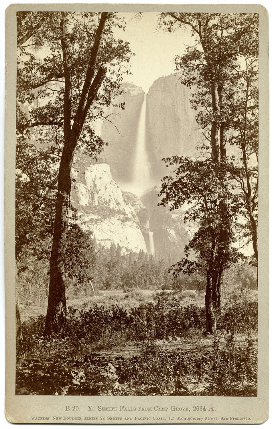 Watkins #B 20 - Yo Semite Falls from Camp Grove, 2634 ft.