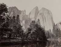 W9 - Cathedral Rock and Spires, - View from the Merced, Yosemite.