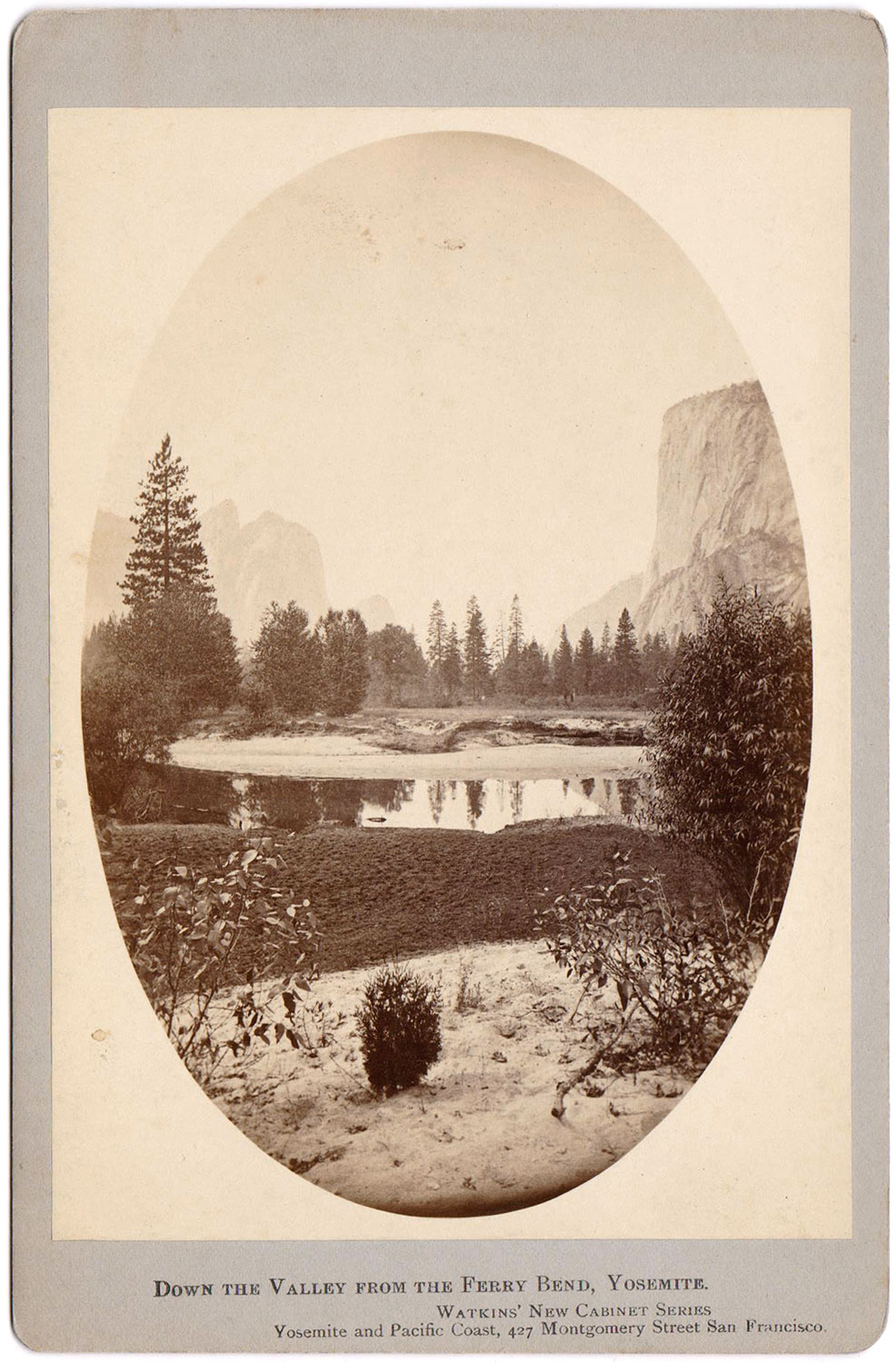 Watkins Unnumbered View - Down the Valley from the Ferry Bend, Yosemite.