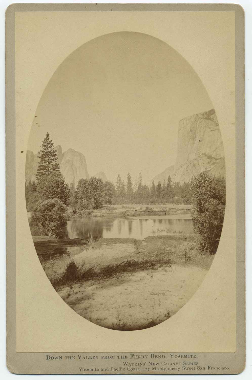 Watkins Unnumbered View - Down the Valley from the Ferry Bend, Yosemite.