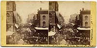 584 - Montgomery St. from Market St, 4th July, 1864, San Francisco