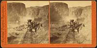 #338 - First Construction Train passing the Palisades, Ten Mile Canyon